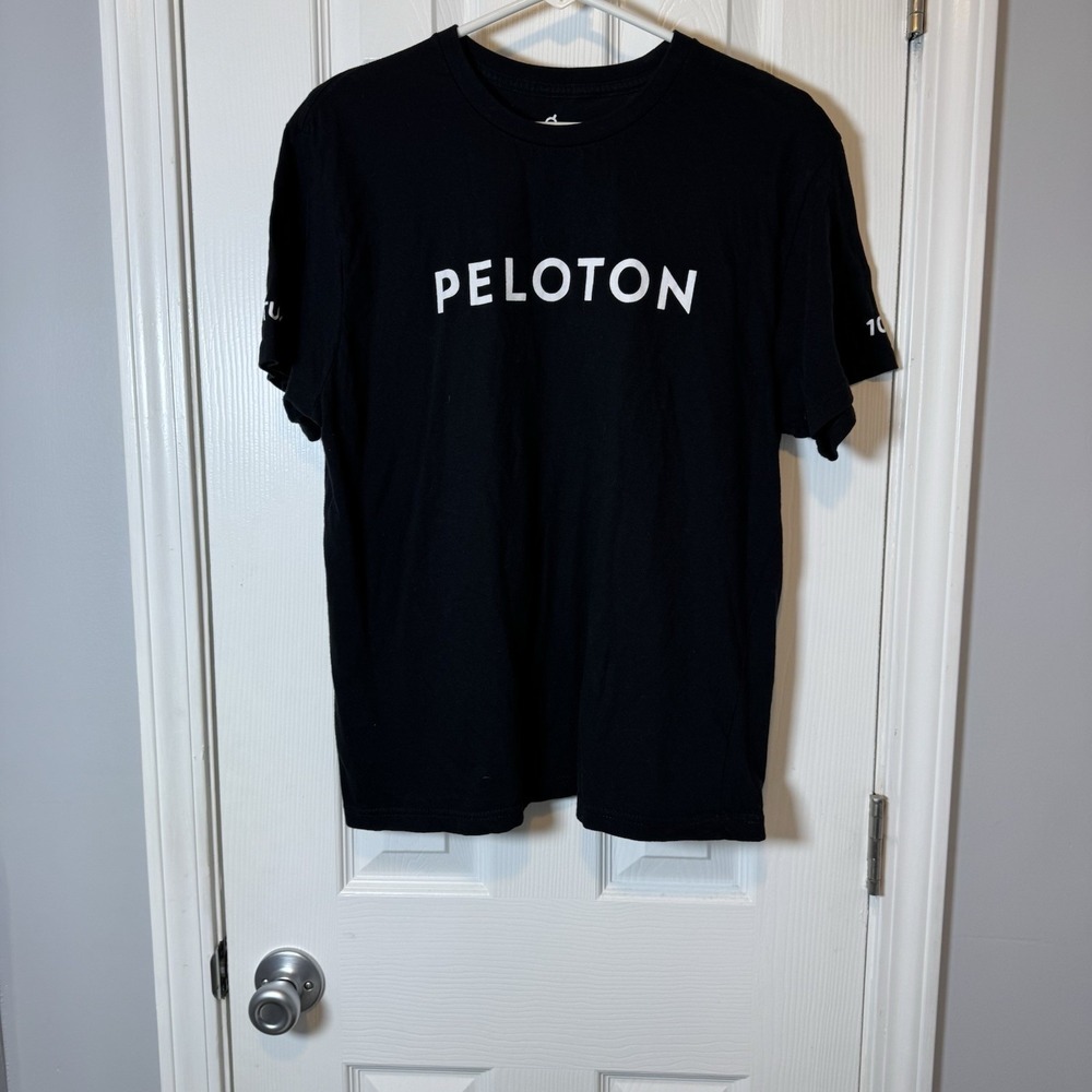 Peloton T Shirt Century 100 M Black Short Sleeve Crewneck Milestone Collection